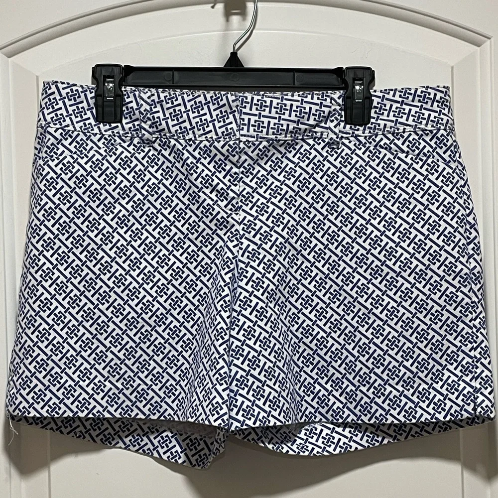 The Limited Size 10 5” Navy & White Weave Patterned Preppy Beach Resort Shorts